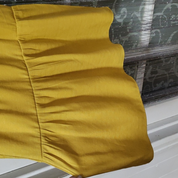 Shein wide leg pants size large true to size mustard yellow full length A1 - Picture 7 of 14